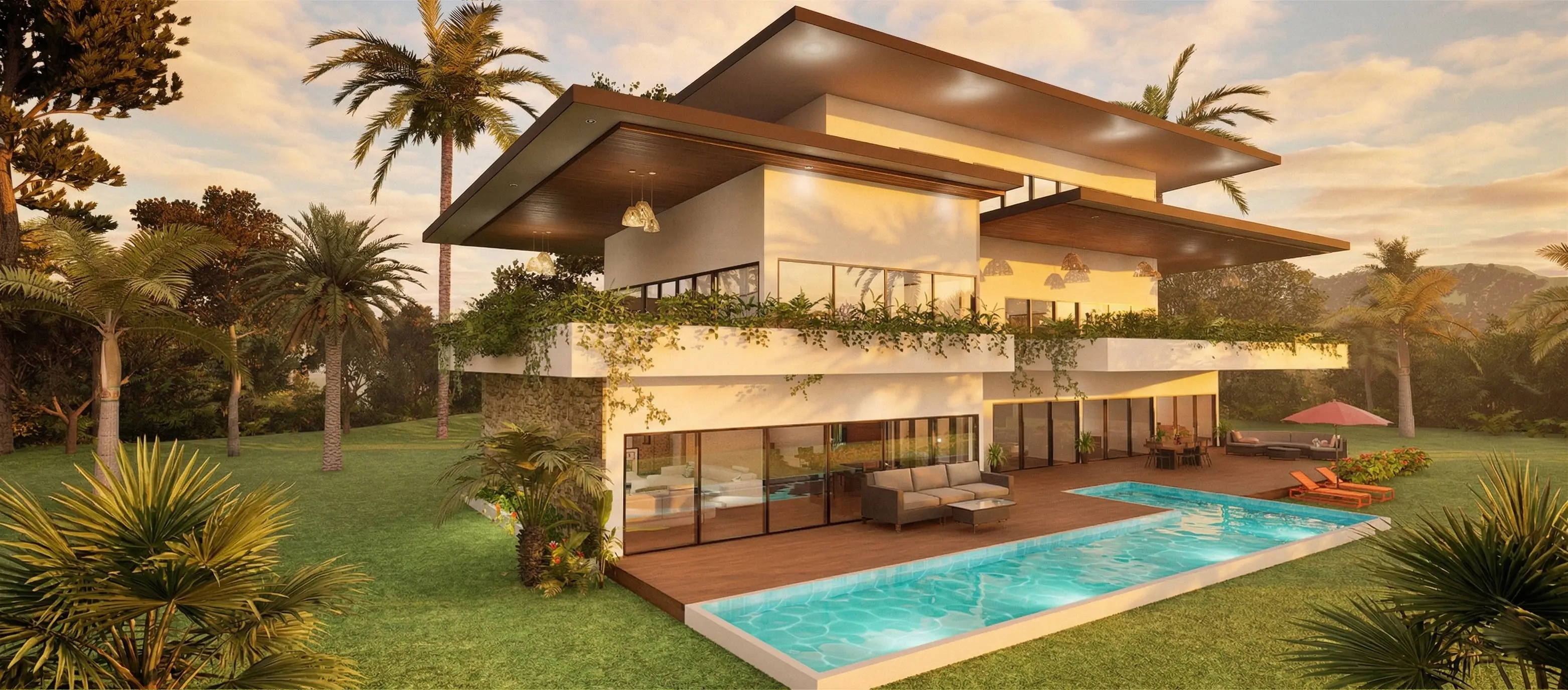 Render exterior de Birri Cottage